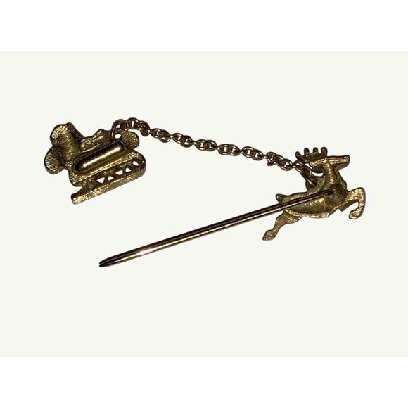 Vintage Avon Gold-Tone Reindeer & Sleigh Brooch Pin Holiday Jewelry Retro Christ - Picture 8 of 12
